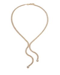 ABS By Allen Schwartz | Metallic Pave Lariat Necklace | Lyst
