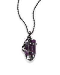 Weekend by Maxmara | Purple Sarta Agate Long Pendant Necklace | Lyst