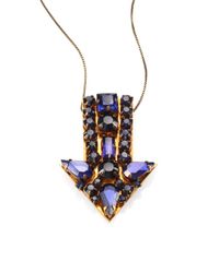 Stella McCartney | Metallic Jeweled Arrow Pendant Necklace | Lyst