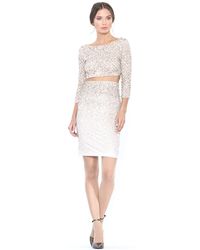 Alice + Olivia - Natural Ramos Embellished Fitted Skirt - Lyst