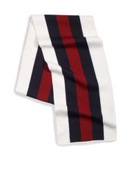 Gucci | Blue Web Detailed Crook Scarf for Men | Lyst