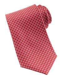 Ferragamo | Gancini Flower Silk Tie Red for Men | Lyst