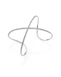 Michael Kors | Metallic Brilliance Statement PavÉ X Cuff Bracelet/Silvertone | Lyst