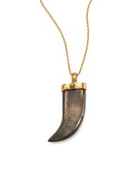 House of Lavande | Metallic Batari Pyrite & Crystal Double Tooth Pendant Necklace | Lyst