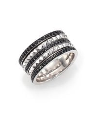 Stephen Webster | Metallic Superstud Black Sapphire & Sterling Silver Stacked Band Ring | Lyst