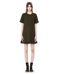 Alexander Wang | Brown Exclusive Burlap Dress With Frayed Hem | Lyst