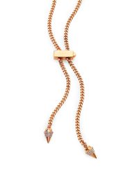 Vita Fede | Pink Mini Titan Crystal Studded Lariat Necklace | Lyst