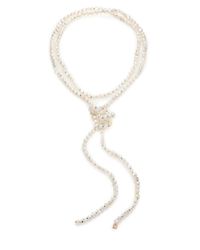 Ginette NY | Metallic 6mm White Baroque Pearl & 14k Rose Gold Extra-long Sautoir Necklace | Lyst