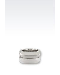 Emporio Armani | Metallic Ring In Steel And Acetate | Lyst