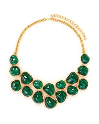 Kenneth Jay Lane | Green Nugget Stone Crystal Bib Necklace | Lyst