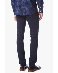 7 For All Mankind Blue Luxe Performance Colored Denim: Slimmy Slim Straight In Night Navy for men