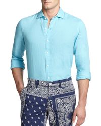 Polo Ralph Lauren | Blue Estate Linen Sportshirt for Men | Lyst