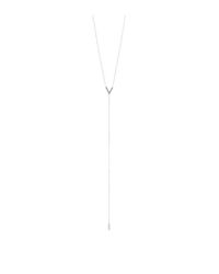 Adina Reyter - Metallic V Bar Lariat Necklace In Silver - Lyst