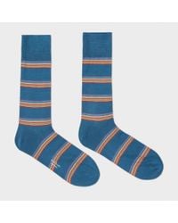 Paul Smith | Men's Petrol Blue Multi-stripe Block Socks for Men | Lyst
