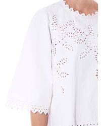 Étoile Isabel Marant White Dill Embroidered Cotton-poplin Top