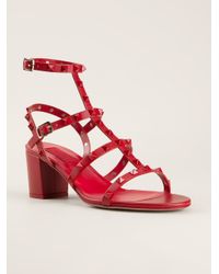 valentino rockstud sandals red