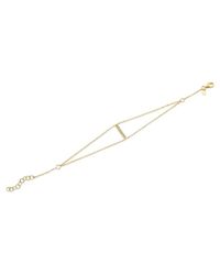 Anne Sisteron - 14kt Yellow Gold Diamond Small Bar Double Chain Bracelet - Lyst