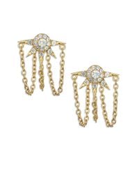 Elizabeth and James | Metallic Rigel White Topaz Chained Spike Earrings | Lyst