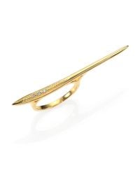 Mizuki | Metallic Icicles Diamond & 14k Yellow Gold Curved Slice Ring for Men | Lyst