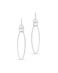 Anne Sisteron - Metallic 14kt White Gold Diamond Chain Link Oval Drop Earrings - Lyst