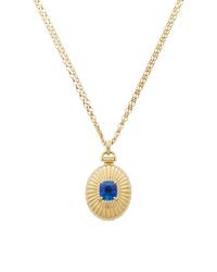 Monica Rich Kosann | Blue 18k Yellow Gold One-of-a-kind Locket With A Cushion-cut Sapphire And Diamonds | Lyst