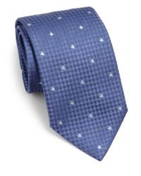 Armani | Blue Herringbone Print Silk Tie for Men | Lyst