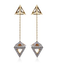 Noor Fares | Metallic Geometry 101 Octahedron Drop Earrings | Lyst