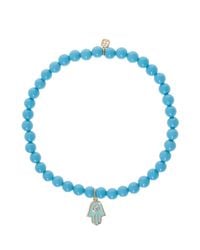 Sydney Evan | Blue Turquoise Hamsa Bracelet | Lyst