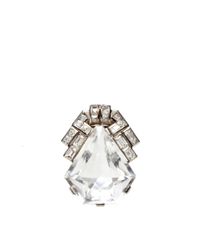 Fd Gallery | Metallic Vintage Art Deco Rock Crystal and Diamond Clip Brooch | Lyst