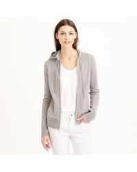 cashmere zip front hoodie women's