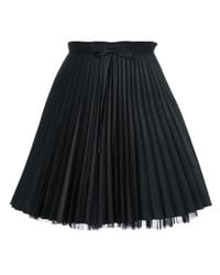 RED Valentino Pleated Skirt in Black - Lyst