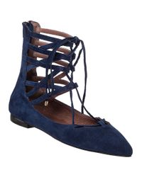 Jeffrey Campbell - Blue Atrium Suede Lace-Up Flats - Lyst