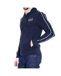 Giorgio Armani | Blue Sweater Sweatshirt Zip With Hood And Logo for Men | Lyst