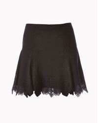 Veronica Beard | Black Embroidered Flounce Skirt | Lyst