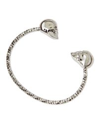 Alexander McQueen | Metallic Twin Crystal Skull Faceted Cuff | Lyst