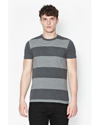 French Connection Gray Mooring Striped T-shirt for men