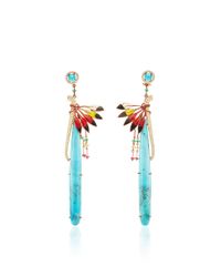 Lydia Courteille | Blue One Of A Kind Indian Leged Turquoise Fan Earrings | Lyst