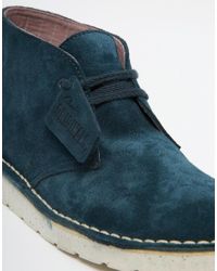 navy blue desert boots
