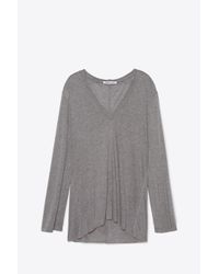 Helmut Lang | Gray Long-sleeve V-neck T-shirt | Lyst