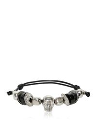 Alexander McQueen | Black Skull And Beads Bracelet for Men | Lyst