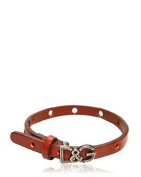 Dolce & Gabbana | Brown Logo Leather Bracelet for Men | Lyst