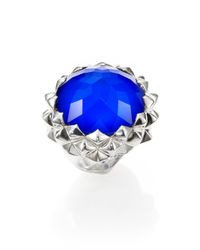 Stephen Webster | Blue Agate Clear Quartz Sterling Silver Haze Large Dome Ring | Lyst