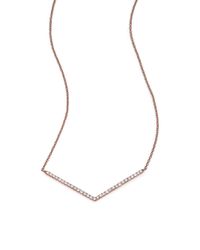 Diane Kordas | Metallic Diamond & 18k Rose Gold Chevron Necklace | Lyst