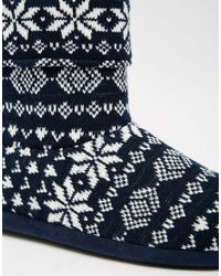 fairisle slipper boots
