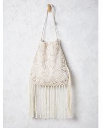 white crochet bag