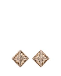 Lulu Frost | Metallic 'apex' Crystal Pavé Pyramid Stud Earrings | Lyst