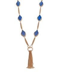 ABS By Allen Schwartz | Blue Inner Fire Station Tassel Necklace | Lyst