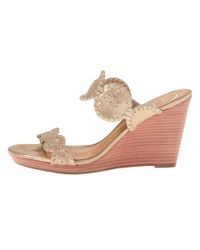 Jack Rogers Metallic Luccia Stardust Leather Wedges