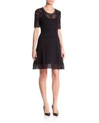 M Missoni | Black Rib Stitched Elbow Dress | Lyst
