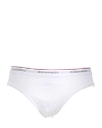 DSquared² | White Pack Of 2 Logo Cotton Jersey Briefs for Men | Lyst